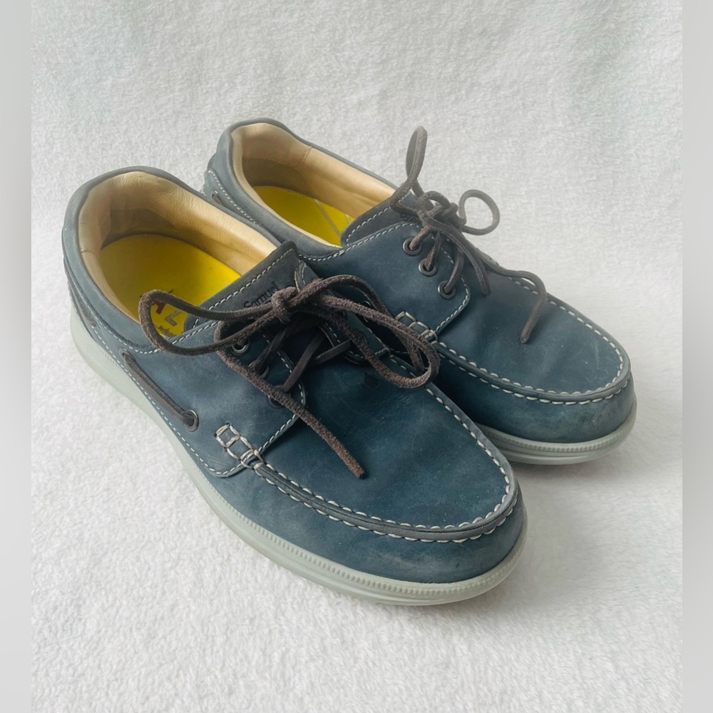 Samuel Hubbard New Endeavor Men Boat Shoes 9 M Blue Driftwood Leather Preppy
